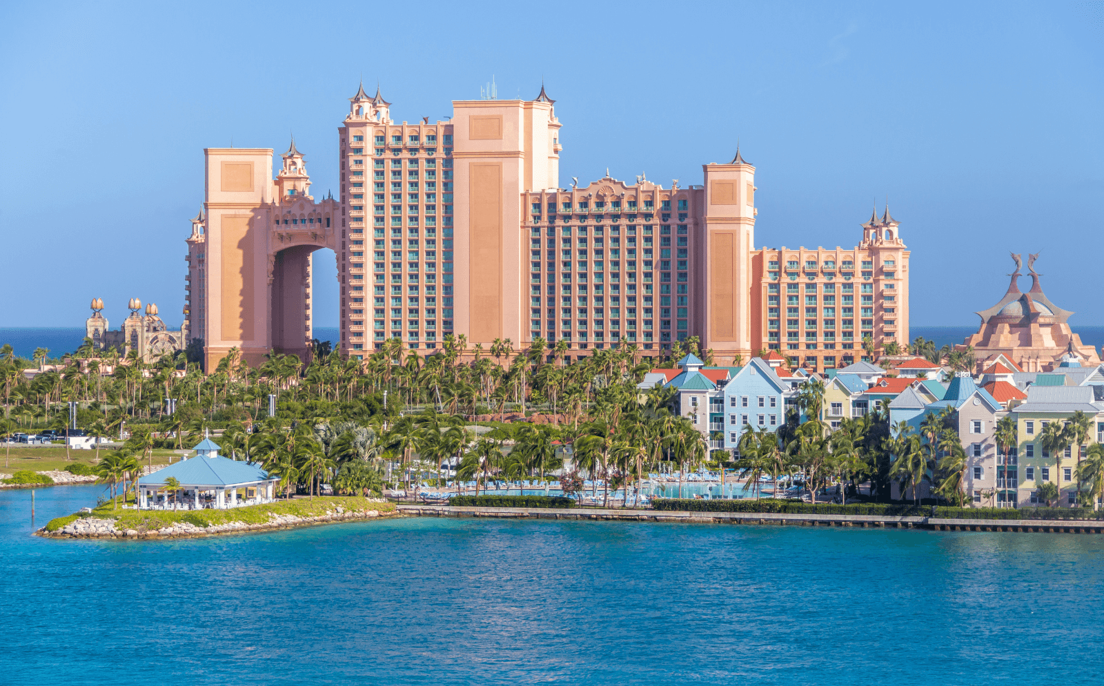 islands of the bahamas resort on the water surrounded by palm trees
