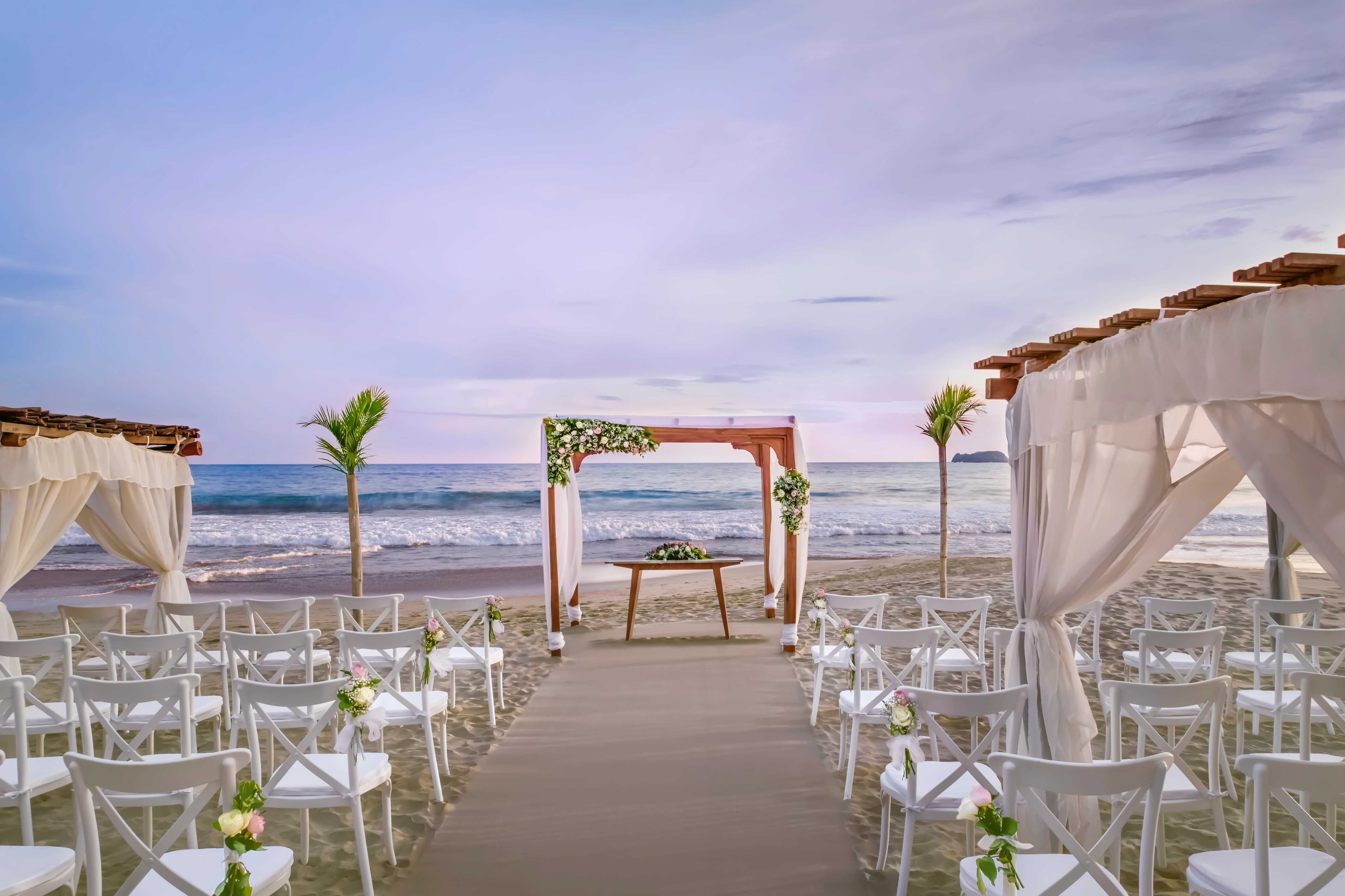 Beachfront wedding ceremony setup at Sunscape Resorts.