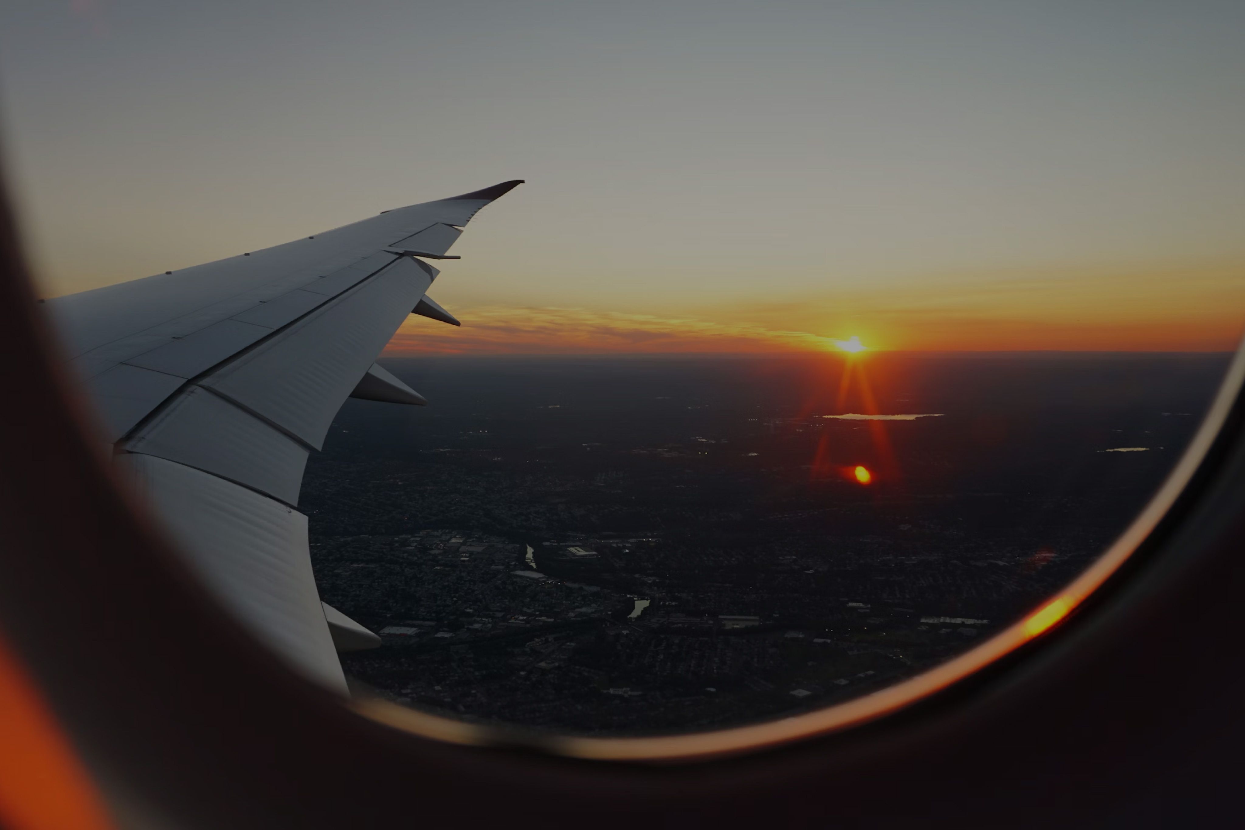 sunset view from airplane